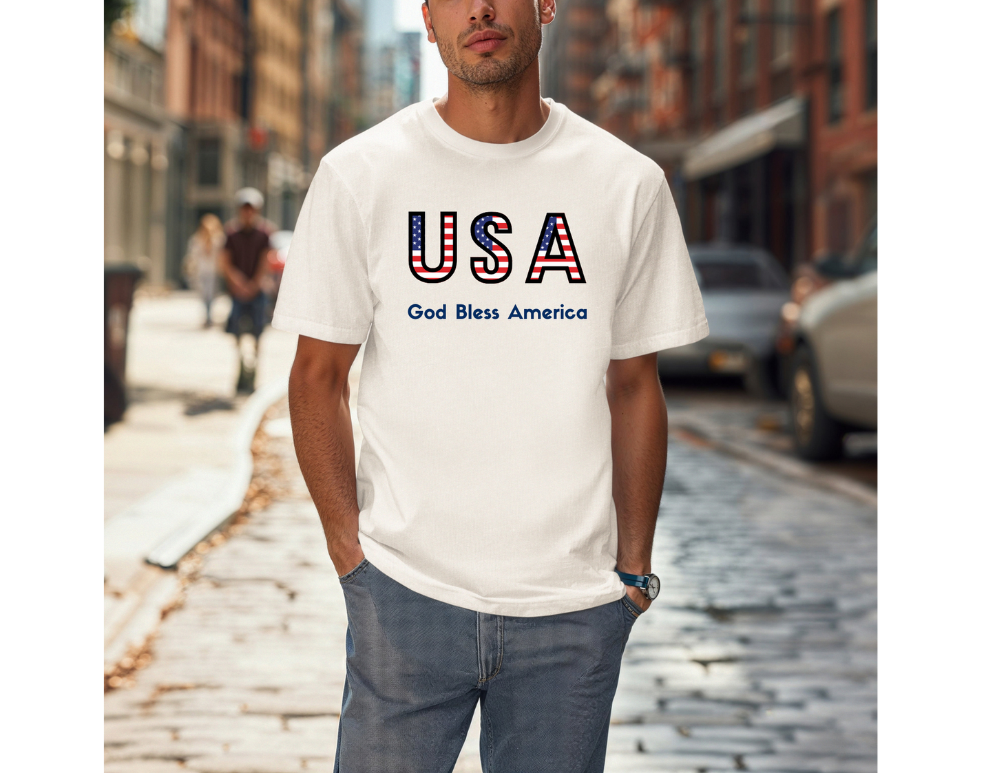 USA-God Bless America Comfort Colors T-Shirt