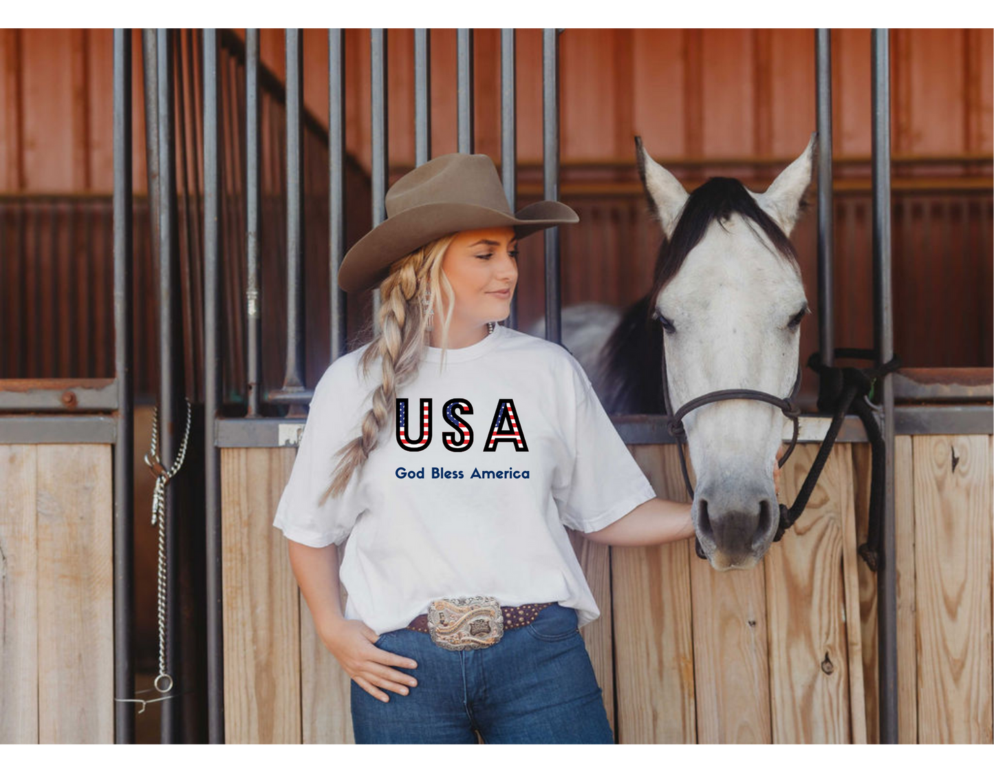 USA-God Bless America Comfort Colors T-Shirt