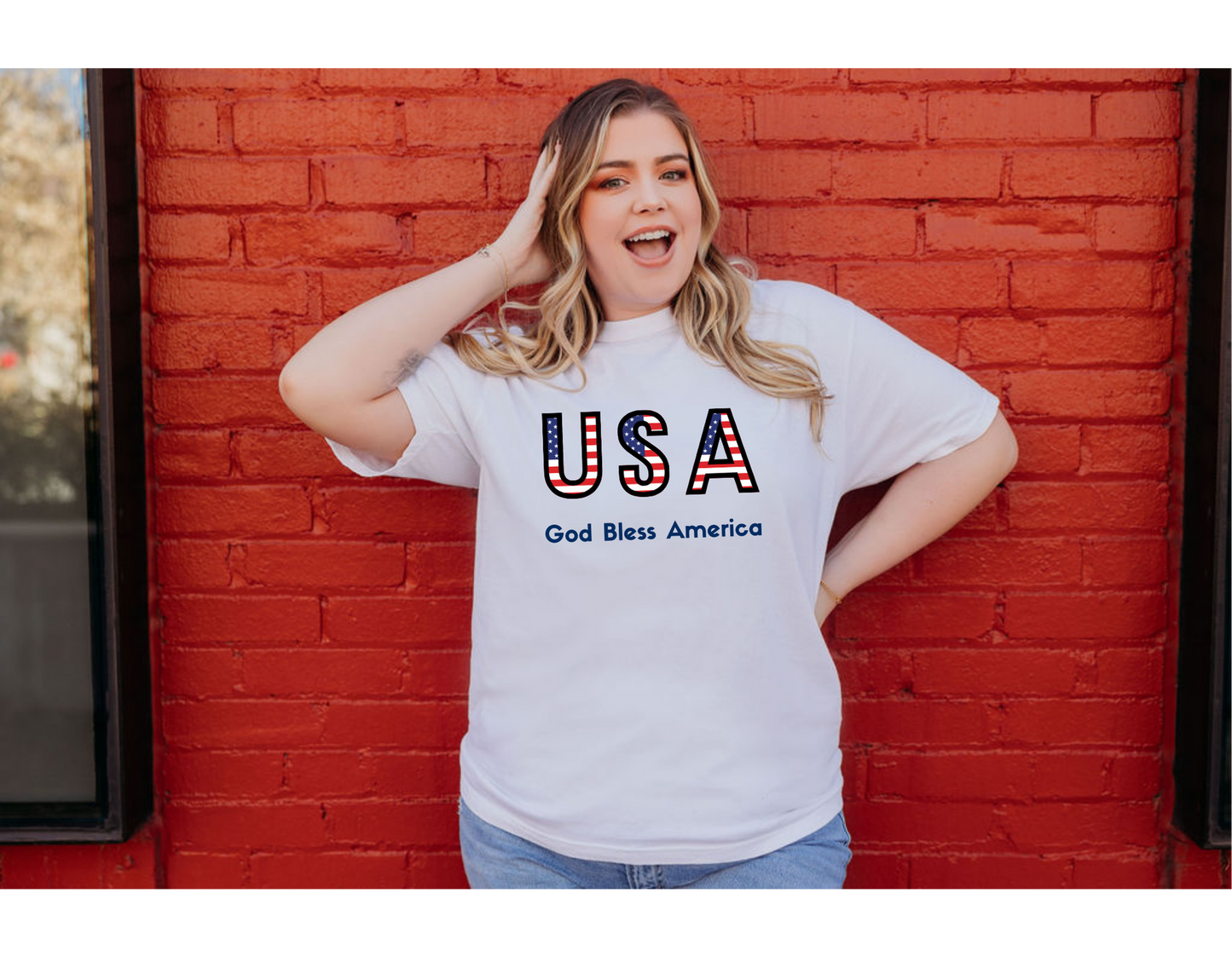 USA-God Bless America Comfort Colors T-Shirt